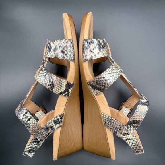 Vionic Glenda Wedge Orthaheel‎ Natural Snake Print Sandals Size 9 - Picture 7 of 9